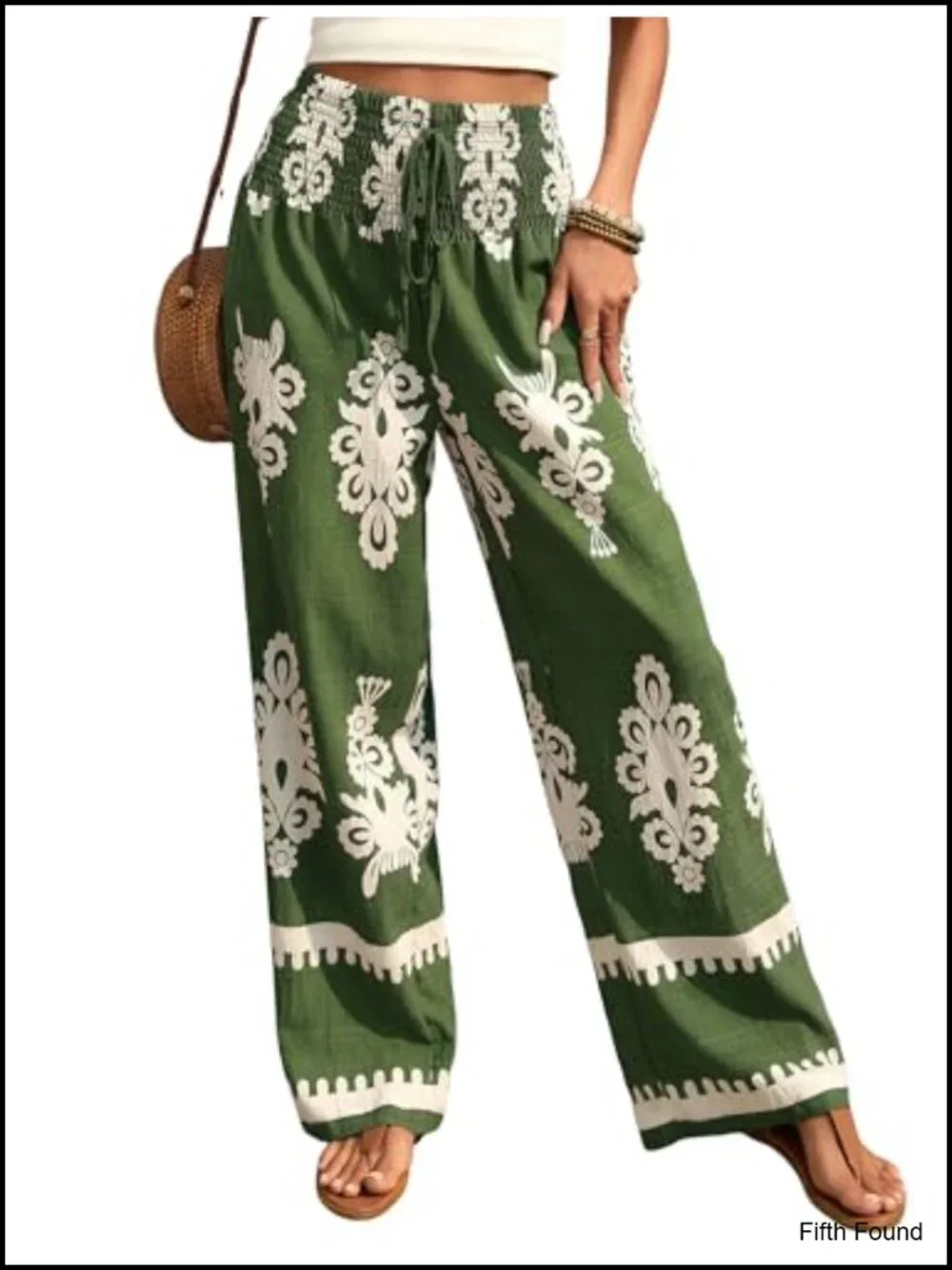 High Waisted Wide Leg Floral Palazzo Pants Boho Casual Lounge